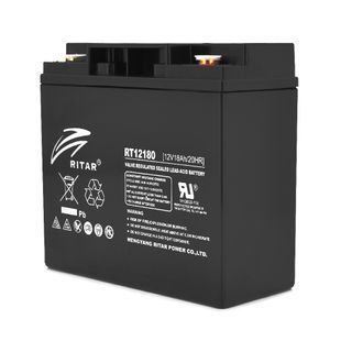 Акумуляторна батарея AGM RITAR RT12180BM5, Black Case, 12V 18.0Ah (181х77х167) Q2 -YT9842 фото