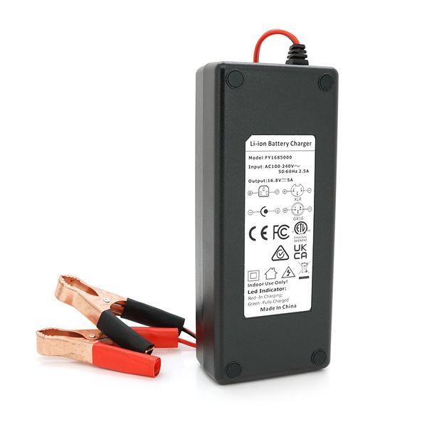 Зарядное устройство для аккумуляторов Li-ion 16,8V,4S,5A, индикация,с крокодилами (Clips) 172x72x40mm -YT36898 фото