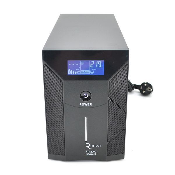 ИБП Ritar RTM2000 (1200W) Proxima-D LCD, AVR, 3st, 3xSCHUKO socket, 4x12V7,5Ah, metal Case Q1 (400*145*210) -YT5864 фото