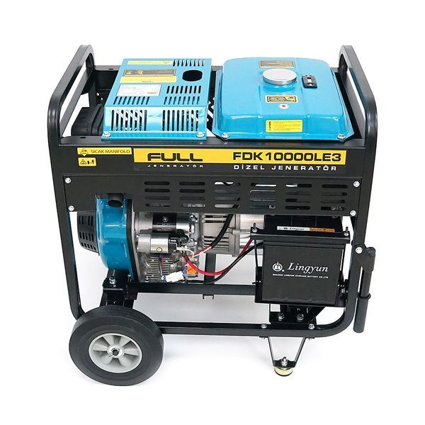 Дизельный генератор FULL FDK10000LE3, трехфазный 230/380V, 50Hz, 9.4kVA/7.5kW, бак 12,5 л, расход 2 л/час, ручной/стартер (без АКБ), 700х510х620 мм, 1 -YT43578 фото