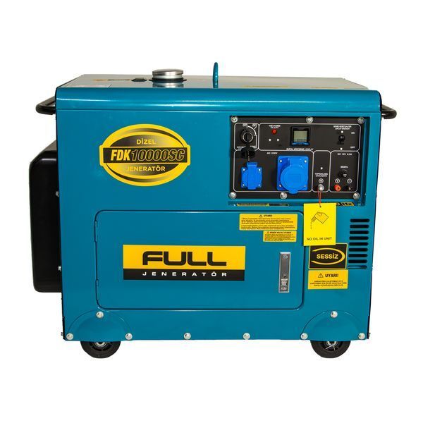 Дизельний генератор FULL FDK10000SC, 1-фазний 230V, 50Hz, 9.4kVA/7.5kW, бак 30 л, витрата 2 л/год, ручний/стартер (без АКБ), 900х520х700 мм, 170 кг -YT43580 фото