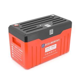 Аккумуляторная батарея Eco-Worthy LiFePO4 25,6V 100Ah,(100/100A), 0&deg;C до 60&deg;C, индикатор заряда, винт M8, 414*215*260 мм. 18 кг -YT46298 фото