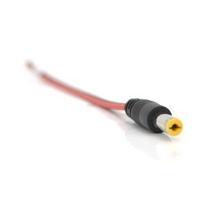 Разъем питания DC-M (D 5,5x2,1мм) => кабель длиной 25см black -red, Yellow plug OEM Q100 -YT17358 фото