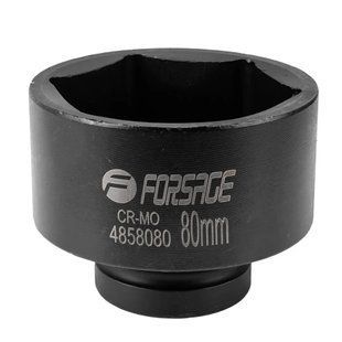 Головка ударна глибока 1'' 6-гранна 80мм Forsage F-4858080 57918 фото