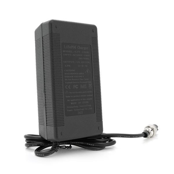 Зарядний пристрій акумуляторів LiFePO4 12V (14.6V), 4S,10A, штекер GX16, з індикацією, 133х67х45mm, 0.3kg YT-37002 фото
