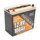Акумуляторна батарея LiFePO4 Power Queen 12.8V 100Ah Mini, 1280Wh, BMS 100A, 329*172*214мм -YT45157 фото 1