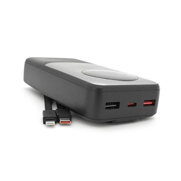 Power bank BETWEEN BTW-P6 20000mAh, 22.5W, 2 кабеля: Type-C+Lighting, Black, 460g, Box -YT45724 фото