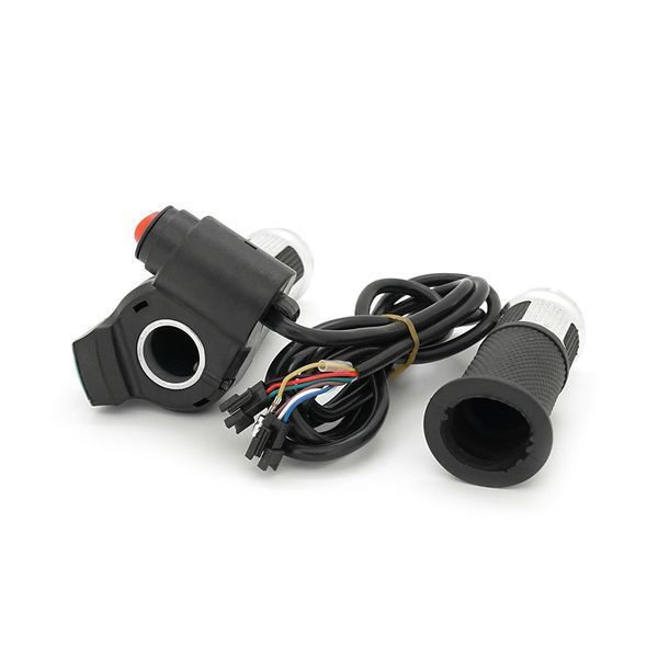 Ручка газу з кнопкою для електровелосипеда 12-72V+вольтметр, Box -YT36301 фото