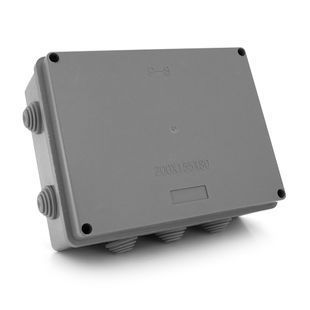 Коробка розподільна зовнішня PIPO Р80 200х155х80мм; IP54; пластик; (РР) 10 гермовводів; сіра; Q18 -YT24598 фото