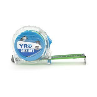 Рулетка YRO 5MX16FT стальная, 5м, корпус прозрачный пластик, полотно 25мм, Q12 -YT41233 фото