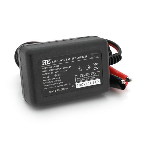 Автоматическое ЗУ для аккумулятора HE 12V, 100-260V,1A, LCD, клеммы(AGM/Gel/Lead) -YT17447 фото