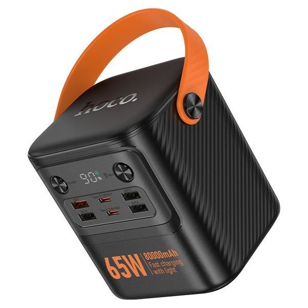 Power Bank HOCO J152 Pro 80000mAh, 4USB/2Type-C, 22.5W+65W, ліхтарик, Black, 1,380kg, Box -YT45762 фото