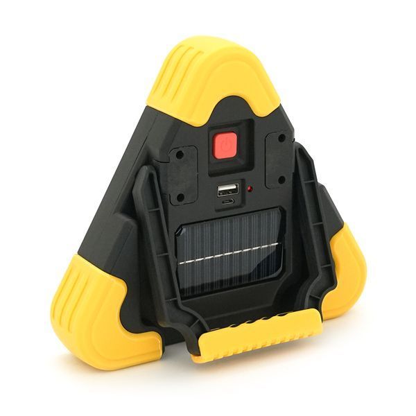 Знак аварийной остановки SUITU ST-1101S-S. АКБ 2200 мА&middot;ч. 39 LEDs и COB-фонарь. Зарядка от солнечной панели и USB. 5 режимов . 18.5&times;18.5&times;18.5 см. -YT40916 фото