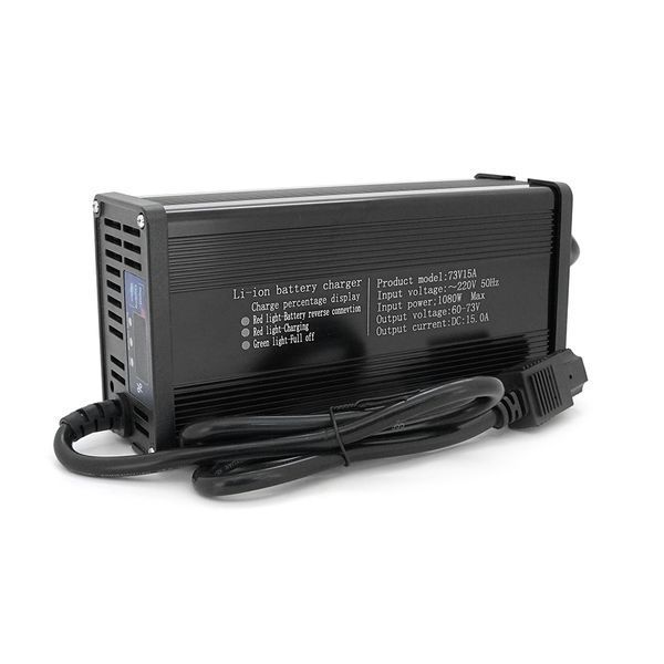 Зарядний пристрій Jinyi для акумуляторів LiFePo4 60V(73V),20S,15A,штекер Triangle plug (T-tipe/C13/IEC),з індикацією,BOX -YT42357 фото