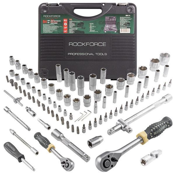 Набор инструментов 94 предмета 1/2'', 1/4'' (6гр.)(4-32мм) ROCKFORCE RF-4941-5 4281 фото