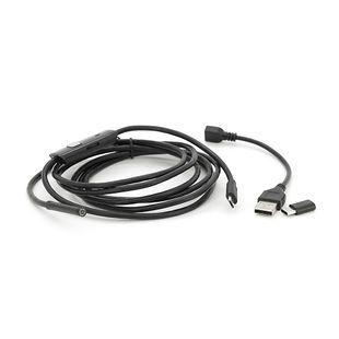 Універсальний ендоскоп 3в1 (USB/MicroUSB/Type-C) для смартфона/ПК, камера 5.5мм, жорсткий кабель 2м, з LED-підсвічуванням, IP67 -YT17458 фото