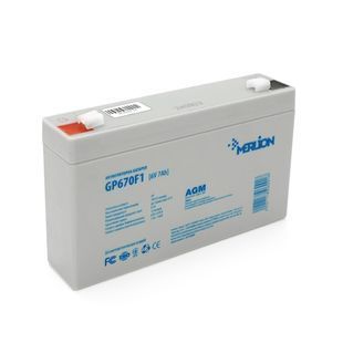 Аккумуляторная батарея MERLION AGM GP670F1 6 V 7Ah ( 150 x 35 x 95 (100 )) , 1,03 кг, Grey, Q10/1080 -YT6001 фото