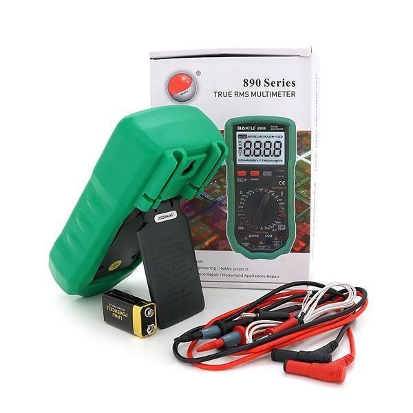 Мультиметр BAKKU BA-890A Измерения: V DC, V AC, A DC, A AC, &Omega;, C, hFE, диод, транзистор Функции: прозвонка, подсветка -YT17070 фото