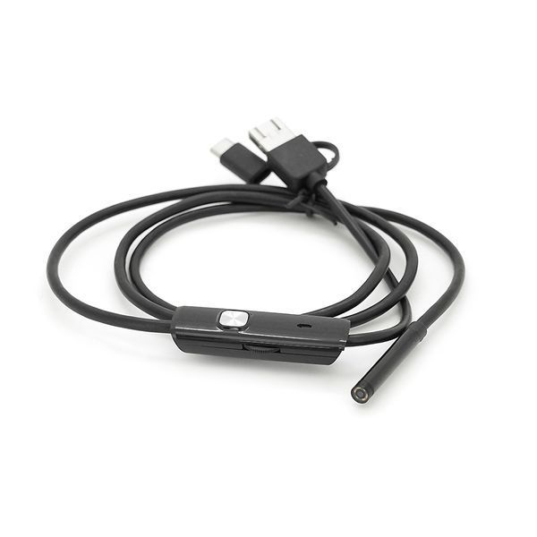 Універсальний ендоскоп 3в1 (USB+MicroUSB/Type-C) для смартфона/ПК, камера 5.5мм, жорсткий кабель 1м, з LED-підсвічуванням, IP67 -YT15934 фото