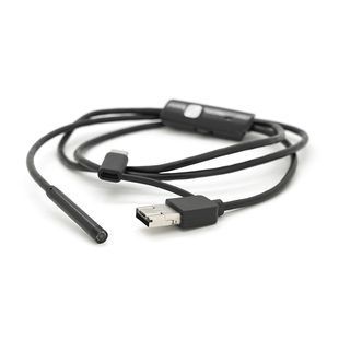 Універсальний ендоскоп 3в1 (USB+MicroUSB/Type-C) для смартфона/ПК, камера 5.5мм, м'який кабель 1м, з LED-підсвічуванням, IP67 -YT17459 фото