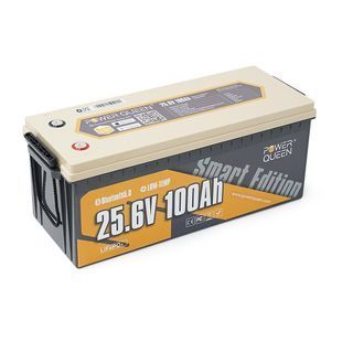 Акумуляторна батарея LiFePO4 Power Queen 25.6V 100Ah BT, 2560Wh, BMS 100A, 532*207*215мм -YT38300 фото
