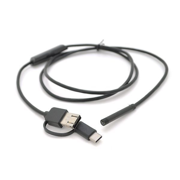 Універсальний ендоскоп 3в1 (USB+MicroUSB/Type-C) для смартфона/ПК, камера 5.5мм, м'який кабель 1м, з LED-підсвічуванням, IP67 -YT17459 фото