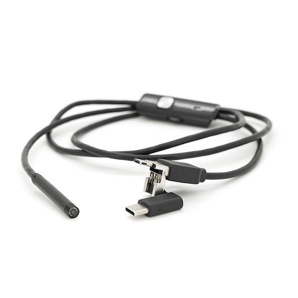 Універсальний ендоскоп 3в1 (USB+MicroUSB/Type-C) для смартфона/ПК, камера 5.5мм, м'який кабель 1м, з LED-підсвічуванням, IP67 -YT17459 фото