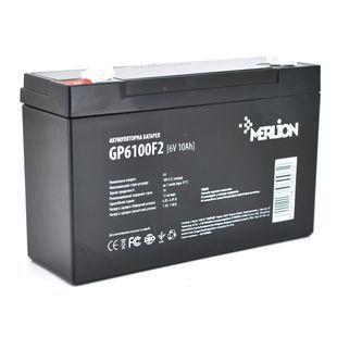 Аккумуляторная батарея MERLION AGM GP6100F2 6 V 10Ah ( 150 x 50 x 95 (100) ), 1.63 kg Q10/540 -YT6003 фото