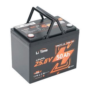 Аккумуляторная батарея Li-TIME LiFePO4 25.6V 50Ач 1280Wh Bluetooth 5.0, 6000Cycles, BMS50A, &le;40m&Omega;, IP65, L206*B168*H211 mm, 9.6 kg -YT45533 фото
