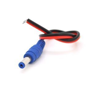 Разъем питания DC-M (D 5,5x2,1мм) => кабель длиной 25см black-red , Blue Plug OEM Q100 -YT3835 фото