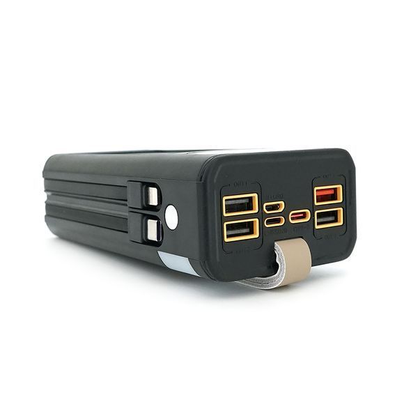 Powerbank 7GO GPW-09 30000mAh, Solar, 22.5W, Li-pol, LCD Display, Вхід:Type-C, Виходи: 2xUSB Type-C, 4xUSB Type-A, кабелю T-C/Ligh, 0,70, Black, Box -YT45945 фото