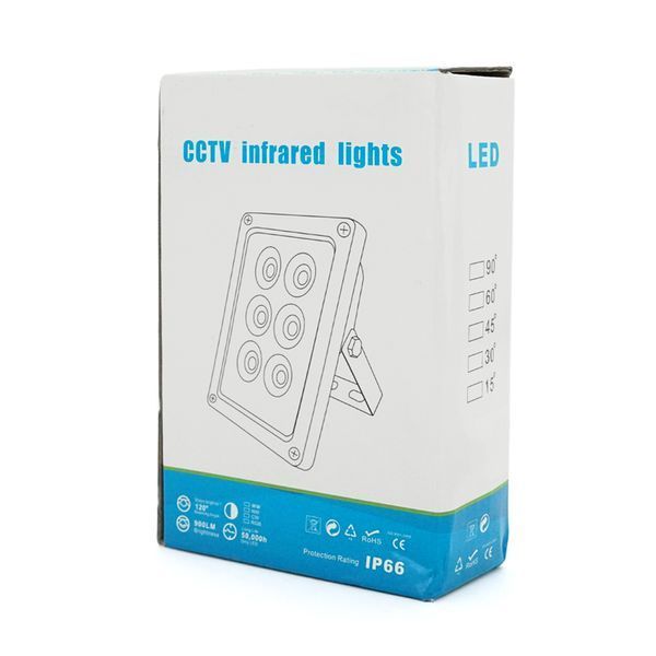 ИК-прожектор LW6-50IR006-12. 12V, 24W, 6LED, IP66, 850Нм, угол обзора 120&deg;, дальность до 50м. -YT33315 фото