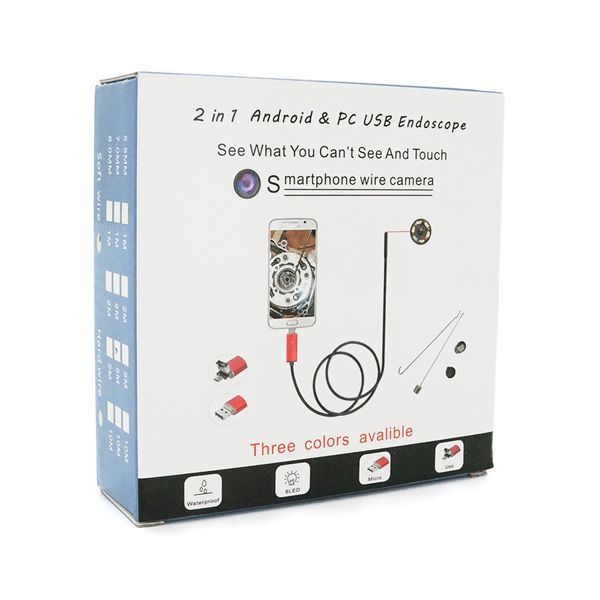 2 in 1 MicroUSB/PC HD ендоскоп, міні камера 7.0 mm, м'який дріт, 5м -YT35386 фото