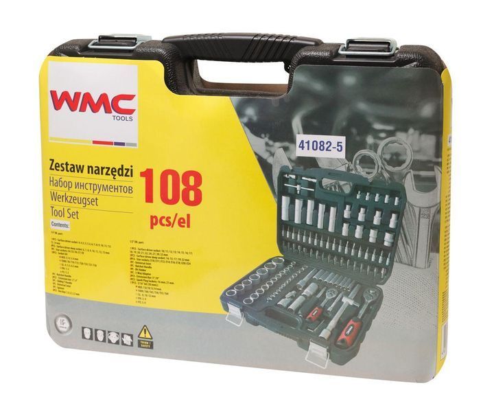 Набор инструментов 108 предметов 1/2'', 1/4'' (6гр.) WMC TOOLS 41082-5 47693 фото