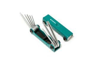 Набор ключей TORX складной, 8 предметов(T9, T10, T15, T20, T25, T27, T30, T40 с отверстием) Forsage F-5083TF 27337 фото