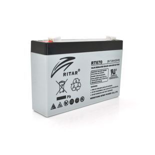 Аккумуляторная батарея AGM RITAR RT670, Black Case, 6V 7.0Ah ( 151х34х94 (100) ), 1.02 kg Q20 -YT18214 фото
