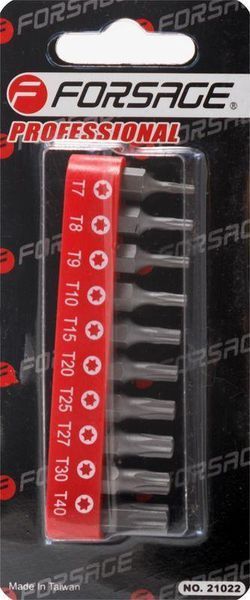 Набір біт 1/4" Torx 10пр. (T7-T40) Forsage F-21022 8240 фото