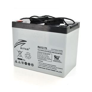 Акумуляторна батарея AGM RITAR RA12-70, Gray Case, 12V 70.0Ah (350 x 167 x 182) -YT16263 фото