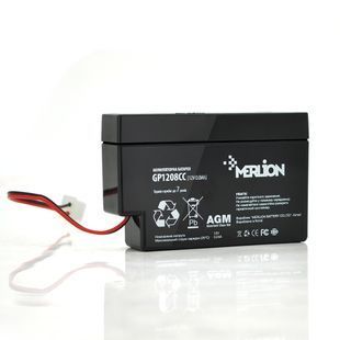 Акумуляторна батарея MERLION AGM GP1208СС 12 V 0,8Ah (95 х 23 х 60) Q40 -YT11696 фото