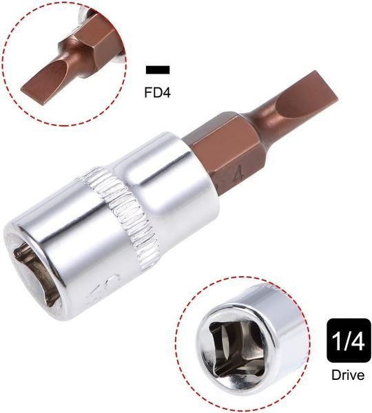 Головка 1/4" з насадкою Slotted SL4 Forsage F-3233204 Premium 29473 фото