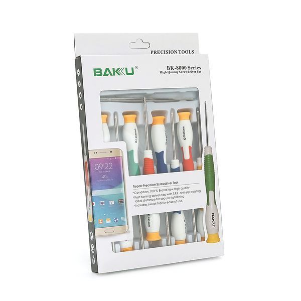 Набір інструментів BAKKU BK-8800 (8 викруток, пінцет вигнутий і прямий), Blister-box -YT11194 фото