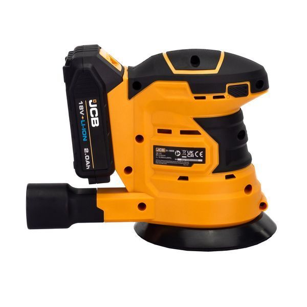 Аккумуляторная эксцентриковая шлифмашина JCB 18V (125 мм) с батареей 2.0 Ач и быстрым зарядным устройством JCB-18OS-2XB-E 57232 фото