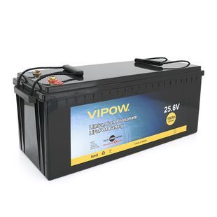 Акумуляторна батарея Vipow LiFePO4 25,6V 100Ah з вбудованою ВМS платою 80A (523*207*215) -YT17732 фото