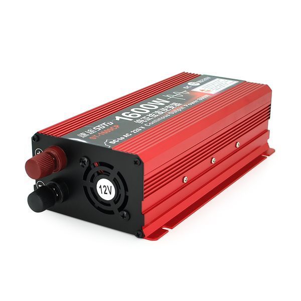 Інвертор напруги ST1600CP (DC:800W), 12/220V з апроксимованою синусоїдою, 1 універсальна розетка, крокодили, BOX -YT28536 фото