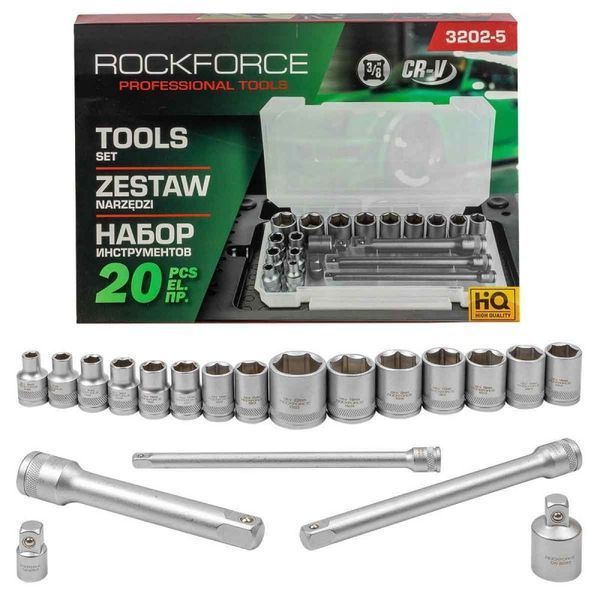 Набор инструментов 20 предметов 3/8" ROCKFORCE RF-3202-5 60270 фото