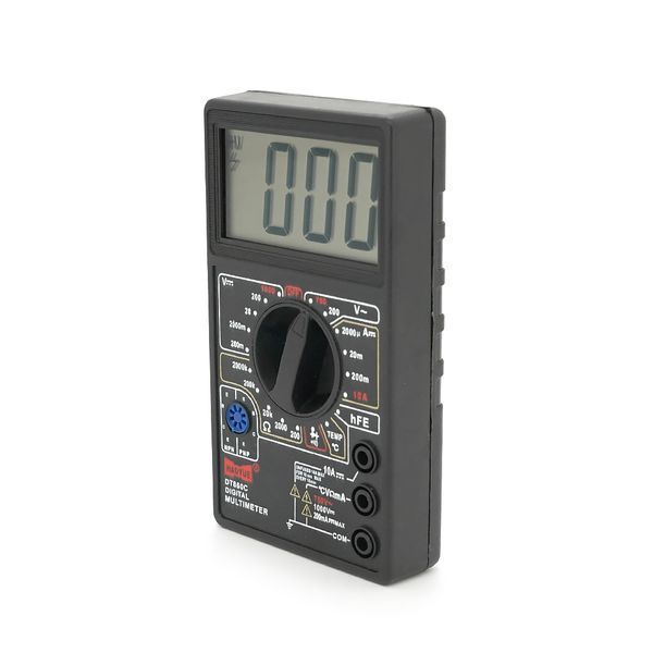 Мультиметр HAOYUE DT-860С Вимірювання: V(AC/DC), A(DC), &Omega;, С&deg;. Функції: продзвонювання, тест діодів. Щупи+термопара, Box -YT41296 фото
