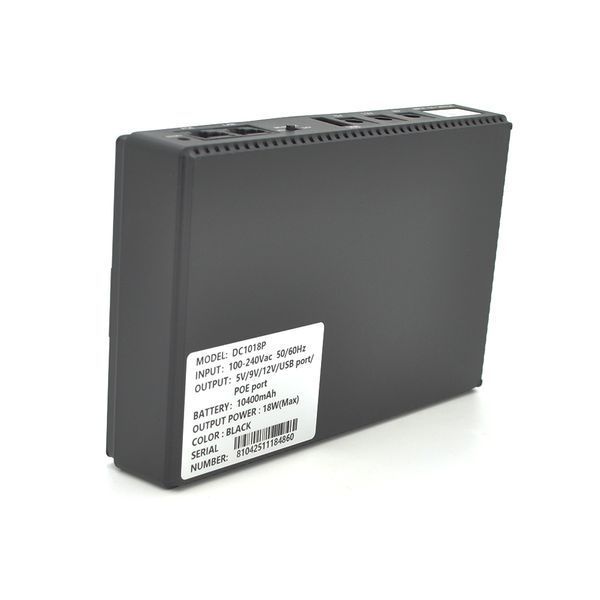 ИБП для роутера Merlion MINI DC1018P, 18W, Output: USB-5V, DC-5V/9V/12V, POE-15/24V, 1/2A, Li-ion 10400mAh, 160х105х32мм, 385 грам, Black, BOX -YT37247 фото