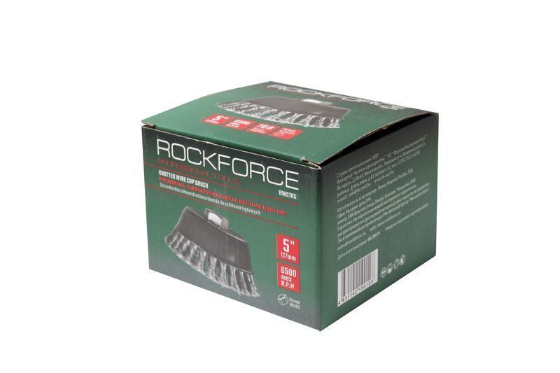 Кордщітка чашеподібна сталева кручена для КШМ 125мм ROCKFORCE RF-BWC105 29076 фото