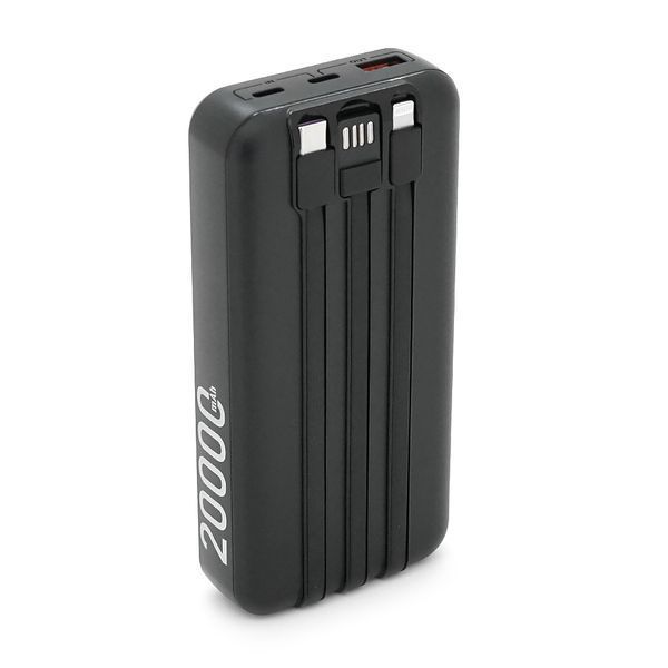 Powerbank ACL PW-117 20000mAh, PD22.5W, 1xUSB+2xUSB-C, 3 кабеля(USBType-C/Lighting), 0.47кг, Black/White, Box -YT45611 фото