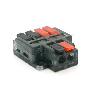 Клема з натискними затискачами 4на2-провідна LT-42, 1/2-pin, 250V, 32A, 0.2-4mm2, 14,5/25*30*11mm, сіра -YT44506 фото
